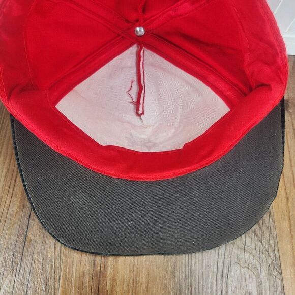 VTG Firestone Leader In The Field Strapback Hat Cap Red Black Tractors Farm USA - Picture 9 of 11